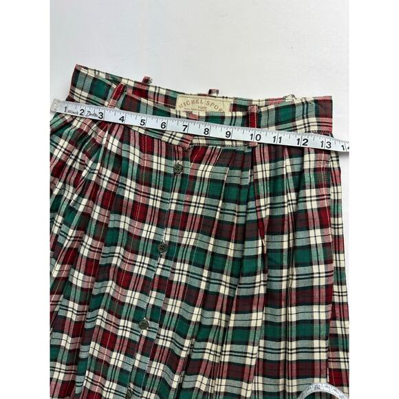 VTG Michel Sport Size Small Plaid Tartan Skirt Set Christmas Pleated Academia - Picture 9 of 15